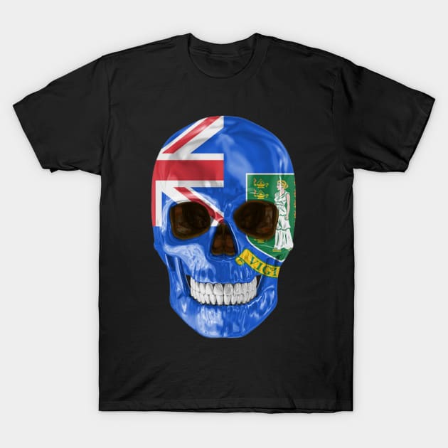 British Virgin Islands Flag Skull - Gift for British Virgin Islanders With Roots From British Virgin Islands T-Shirt by Country Flags